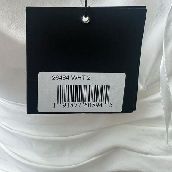 IEENA For Mac Duggal Anthropoligie Off-the-Shoulder Front-Slit Dress White NWT 2 - Picture 9 of 9